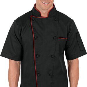 Chef Uniforms Men's Classic Fit 2 Pockets Short Sleeve Chef Coat, Size Medium